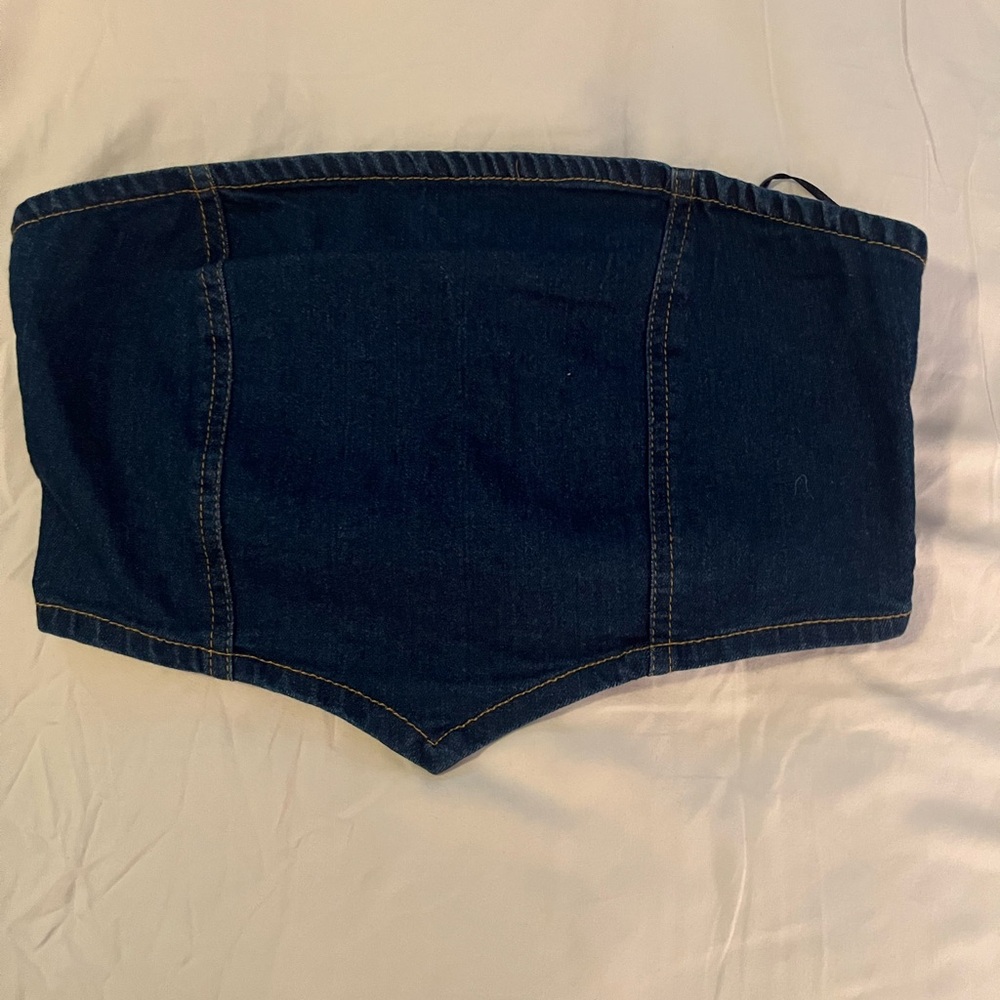 LA Armario Dark Blue Denim Tube Top Size Large and Extra Large available. NWT!